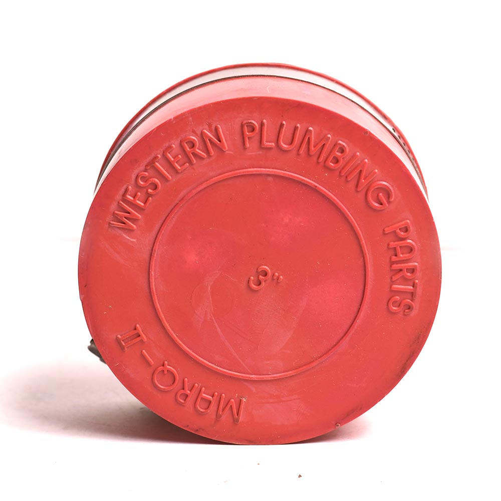 3" Rubber Test Cap with Clamp - Red - W02