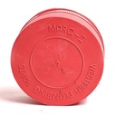 4" Rubber Test Cap with Clamp - Red - W02