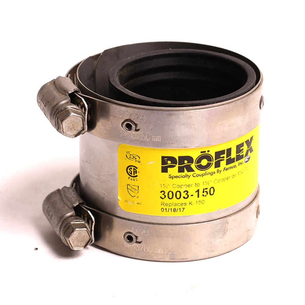 3003-150 1-1/2" Copper to 1-1/2" Copper or 1-1/4" Plastic - Shielded No-Hub Coupling - W02