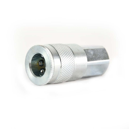 3/8" x 3/8" FPT Auto Steel Coupler - Silver - 6 Display Pack - W04