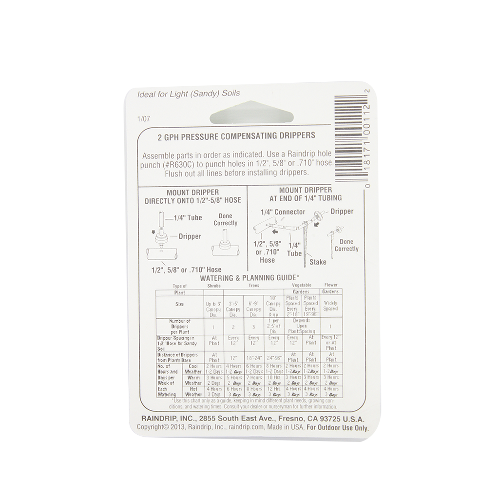 R-112-C 2 GPH ON-LINE DRIPPER - W08
