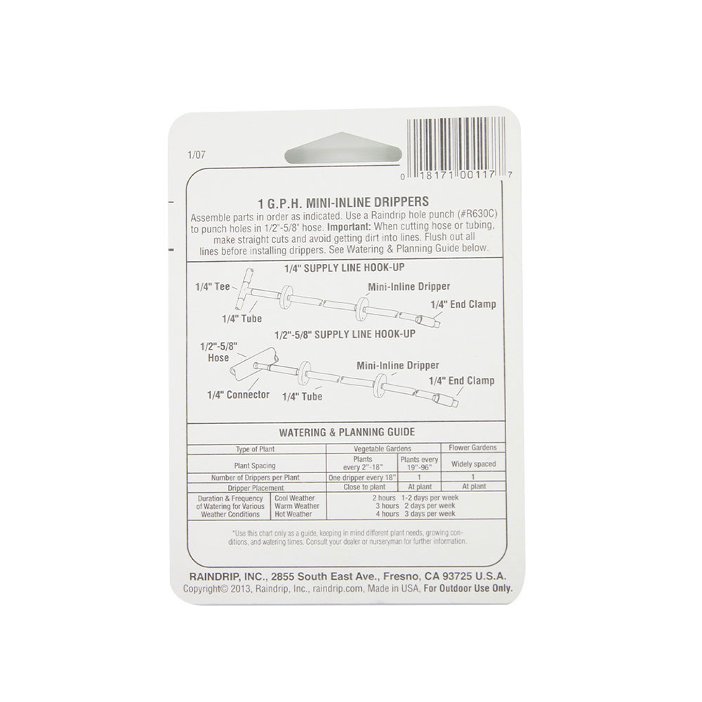 R-117 1 GPH IN-LINE DRIPPER - W06