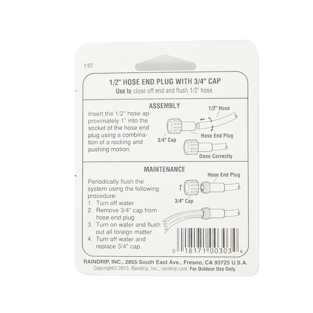 R-303-C 1/2 HOSE PLUG - W06