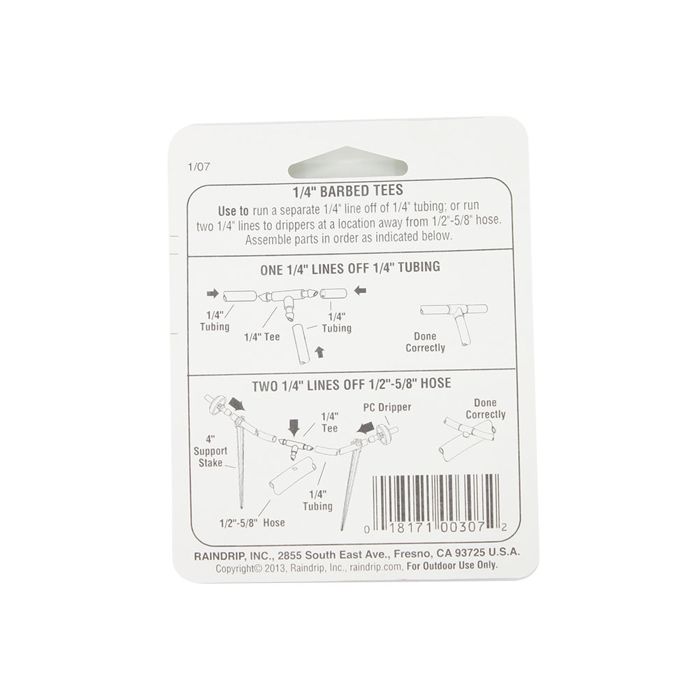 R-307-C 1/4 BARB TEE (5) - W06