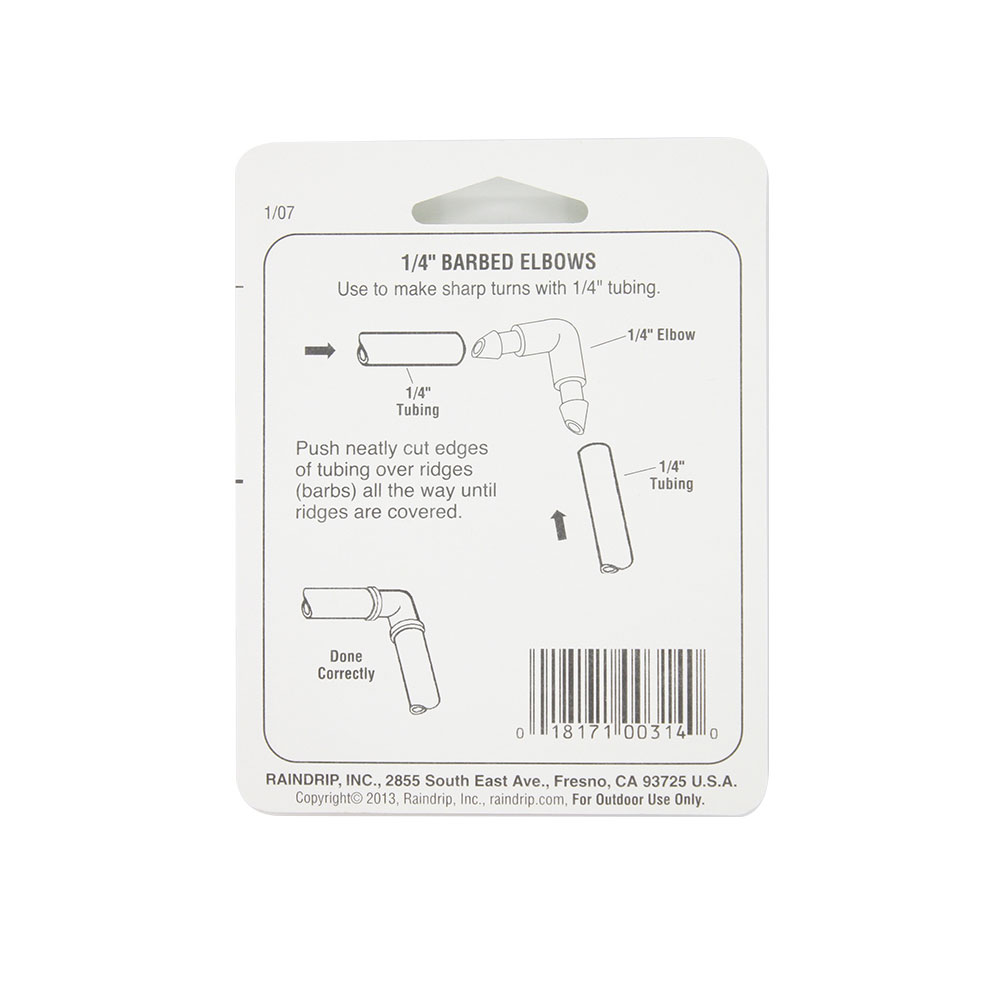 R-314C 1/4" BARB ELBOW 5 - W05