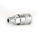 3/8" x 3/8" MPT Auto Steel Coupler - Silver - 6 Display Pack - W03