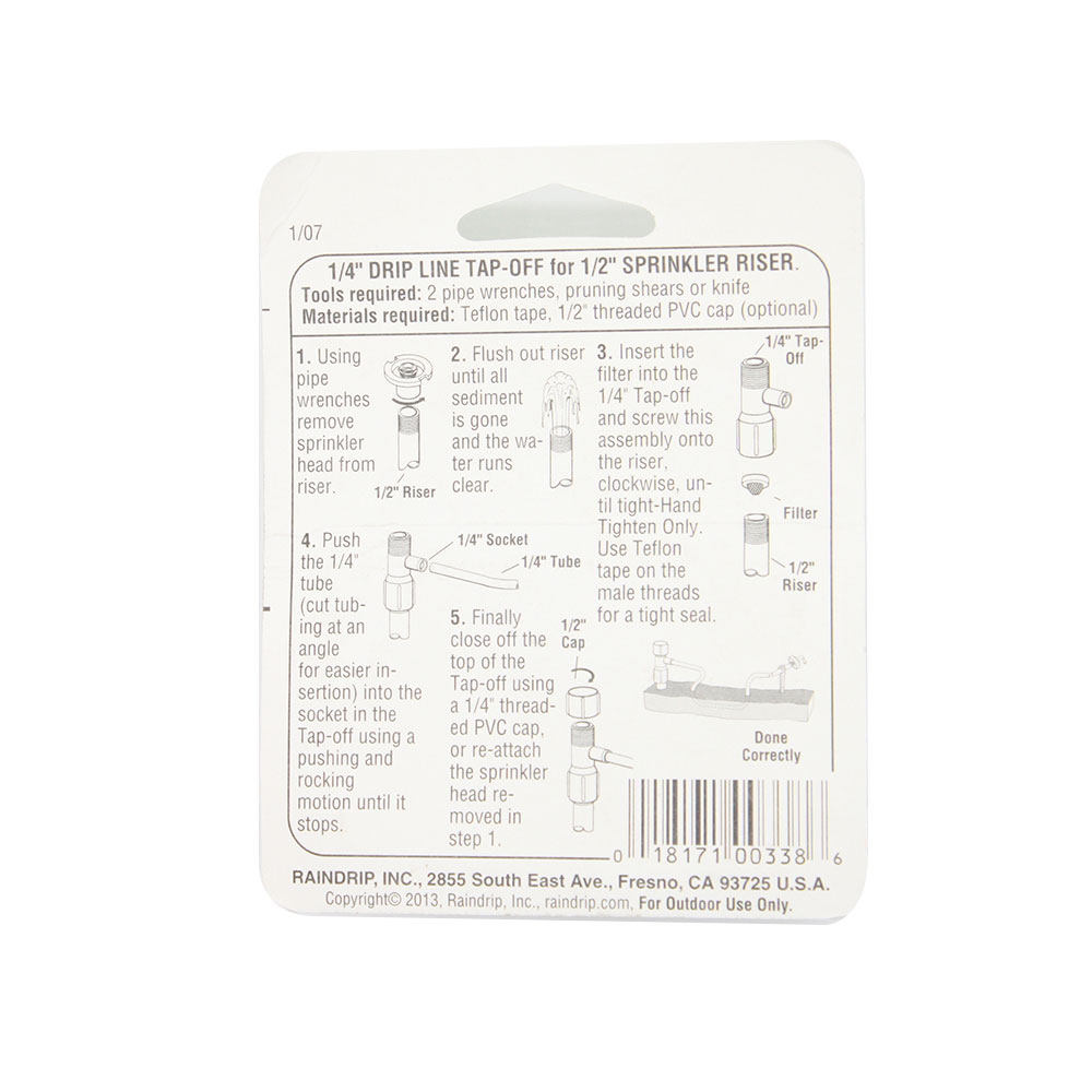 R-338-C 1/4 TAP-OFF RISER - W06