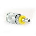 3/8" x 3/8" Auto Easy Lock Steel Coupler w/BARB -Silver - Display Pack - W02