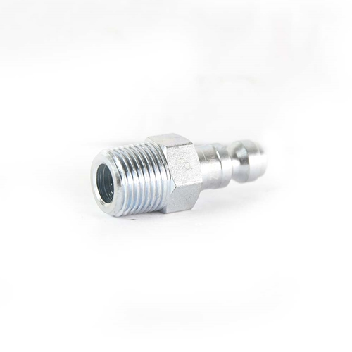 1/4" x 3/8" MPT Auto Coupler Plug - Silver - 6 Display Pack - W03