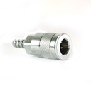 3/8" x 3/8" Auto Steel Coupler w/BARB - Silver - 25 Pack - W03