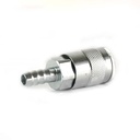 3/8" x 3/8" Auto Steel Coupler w/BARB - Silver - 100 Pack - W02