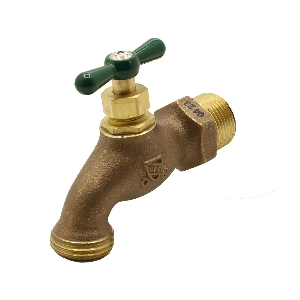 1/2" MIP x 3/4" GHT SSS Brass Hose Bibb - W04