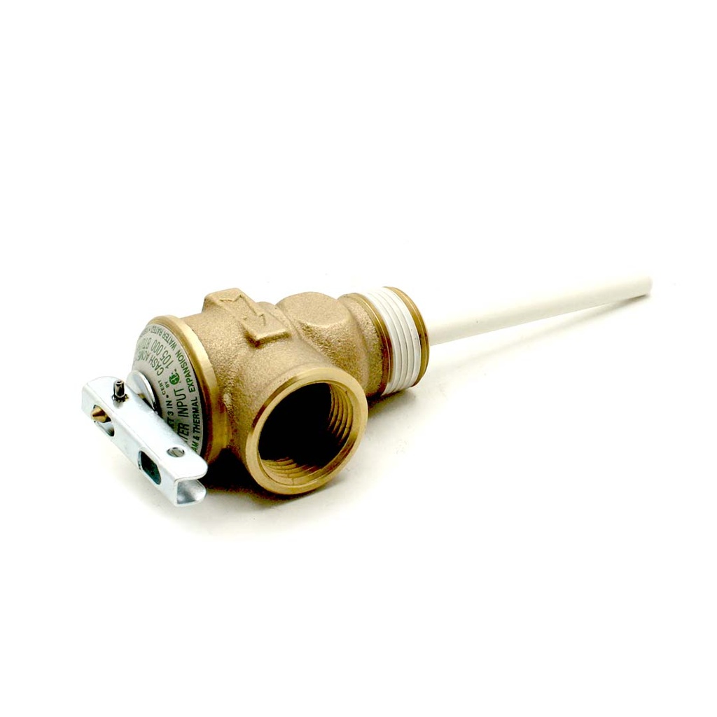 3/4" Temperature & Pressure Relief Valve with  4" Probe - 150PSI - 210F - W02