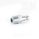 1/4" x 3/8" MPT Auto Coupler Plug - Silver - 50 Pack - W03