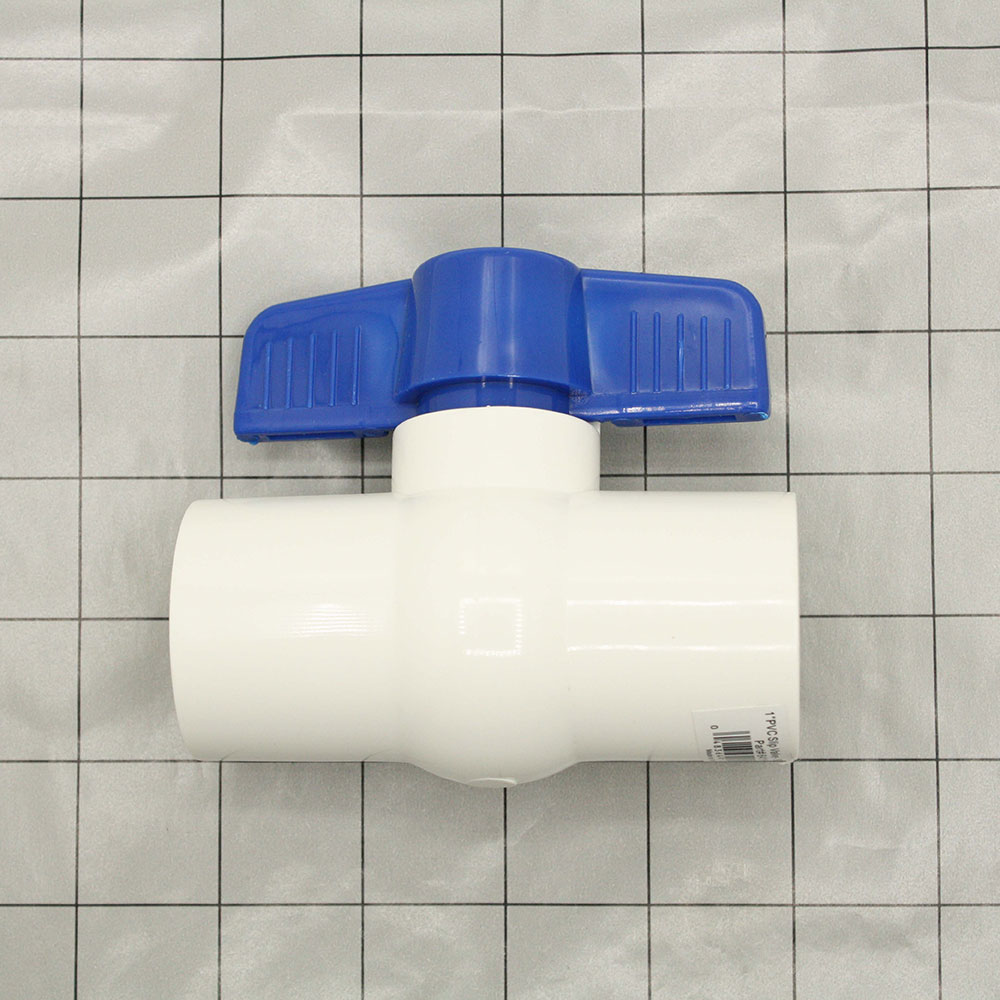 1-1/2" Slip PVC Ball Valve - Blue Handle (Economy) - W05