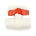 1-1/4" Threaded PVC Ball Valve - Red Handle (Economy) - W03