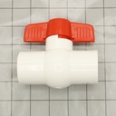 1-1/2" Threaded PVC Ball Valve - Red Handle (Economy) - W05
