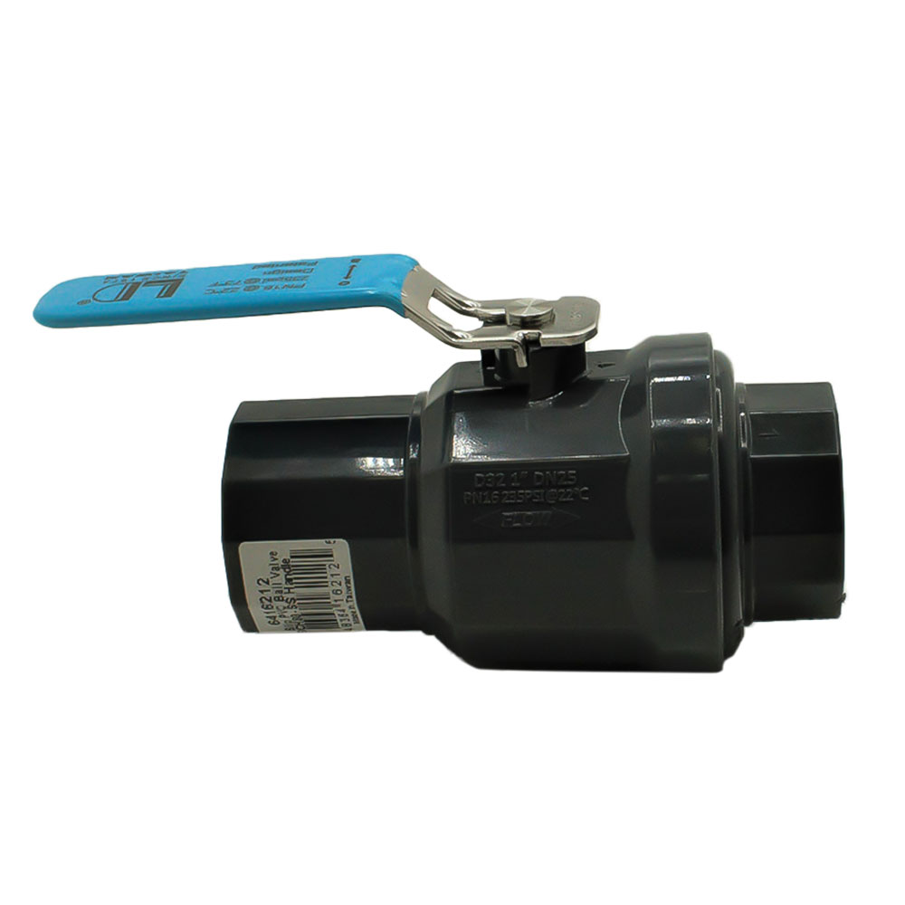 1-1/2" Slip x Slip PVC Ball Valve with Stainless Steel Handle SCH80 - W04