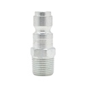 3/8" x 3/8" MPT Auto Coupler Plug - Silver - 6 Display Pack - W02