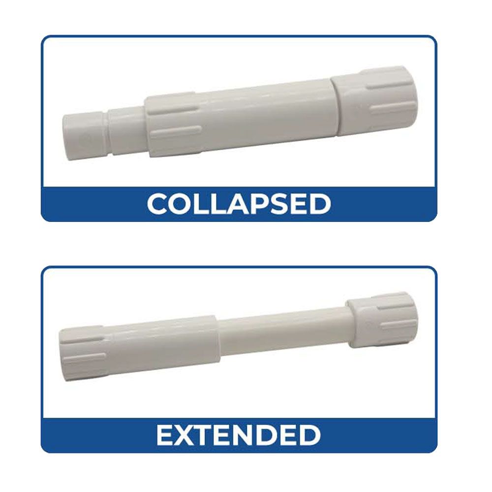 1/2" Snaploc Extendable Slide Telescopic PVC Pipe Repair Coupling
 - W09