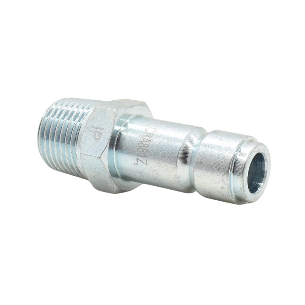 1/2" x 1/2" MPT Auto Coupler Plug - Silver - 100 Pack
 - W02
