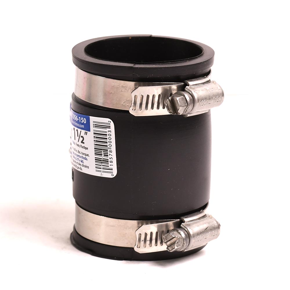 P1056-150 1-1/2" Cast Iron or Plastic to 1-1/2" Cast Iron or Plastic Flexible Repair Coupling - W02
