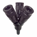 1/4" Aluminum Round Manifold w/3 x 3/8" Steel Automotive Couplers - W02