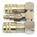 Double Swivel  Manifold with Two 1/4" Steel Industrial Couplers & One 1/4" Steel Plug Kit - W02