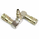 Double Swivel  Manifold with Two 1/4" Steel Industrial Couplers & One 1/4" Steel Plug Kit - W04