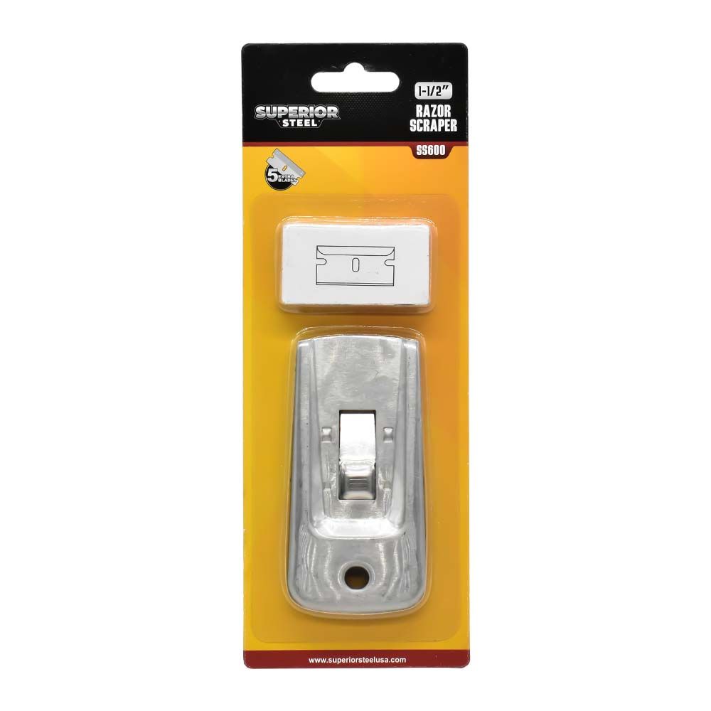 Heavy-Duty Razor Scraper with 5 Spare Blades