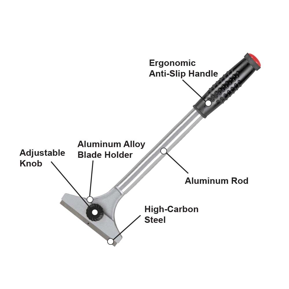 Scraper Knife - Aluminum Alloy with Rubber, with 2 Spare Blades