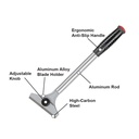 Scraper Knife - Aluminum Alloy with Rubber, with 2 Spare Blades