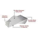 Utility Knife Blades with Dispenser - 100/PK
