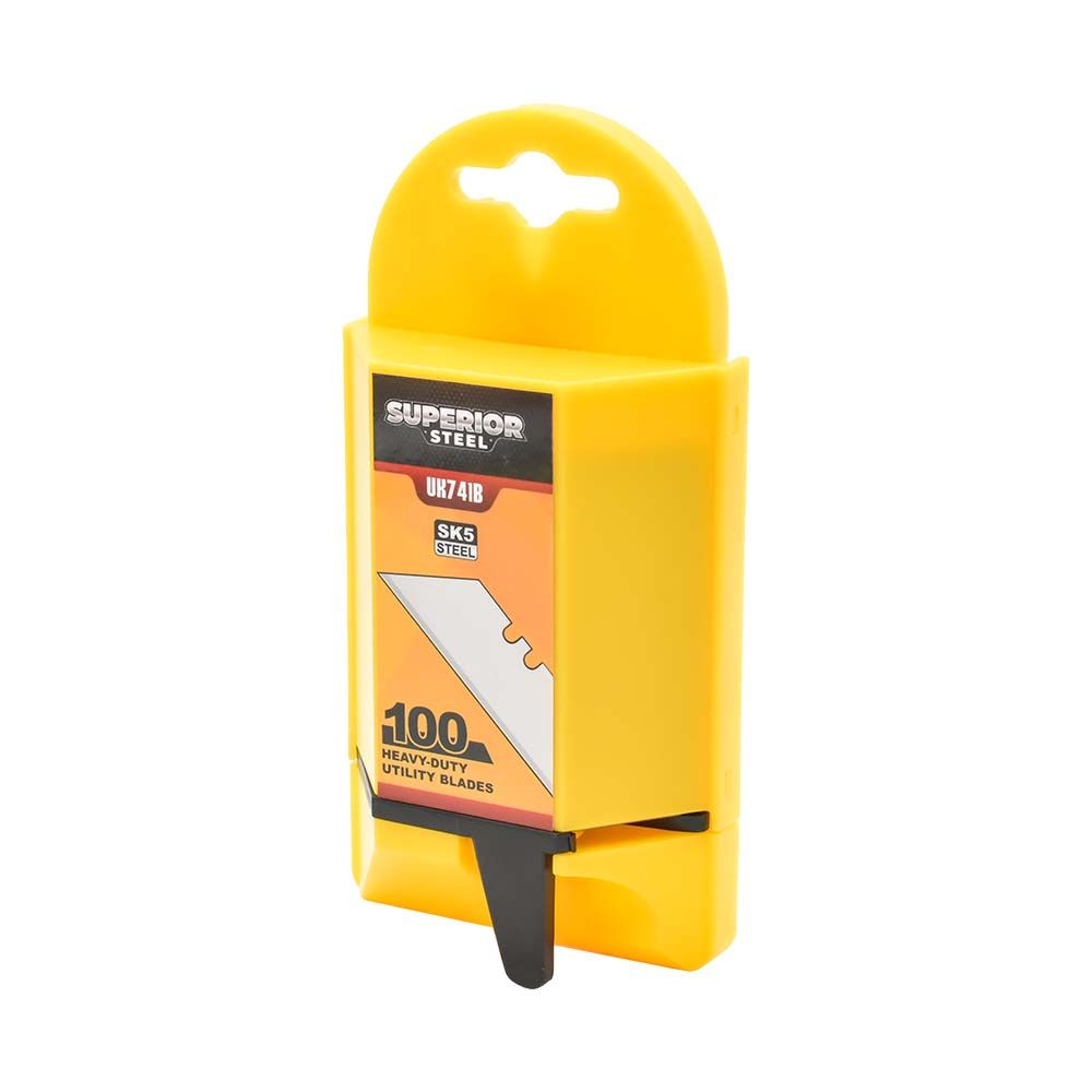 Utility Knife Blades with Dispenser - 100/PK