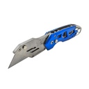 Heavy Duty Folding Utility Knife with Belt Clip - Blue