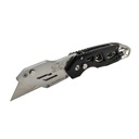 Heavy Duty Folding Utility Knife with Belt Clip - Black