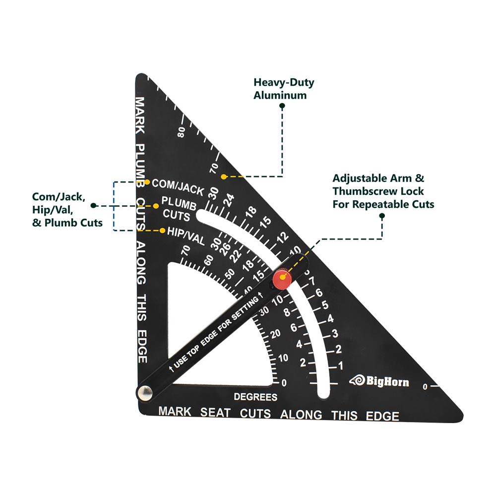 Rafter Angle Square, 12 Inch, Aluminum - W02
