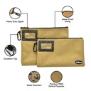 Heavy-Duty Oxford Canvas Tool Zipper Pouches Kit - 12-3/8" x 9" and 12" x 9-3/4"