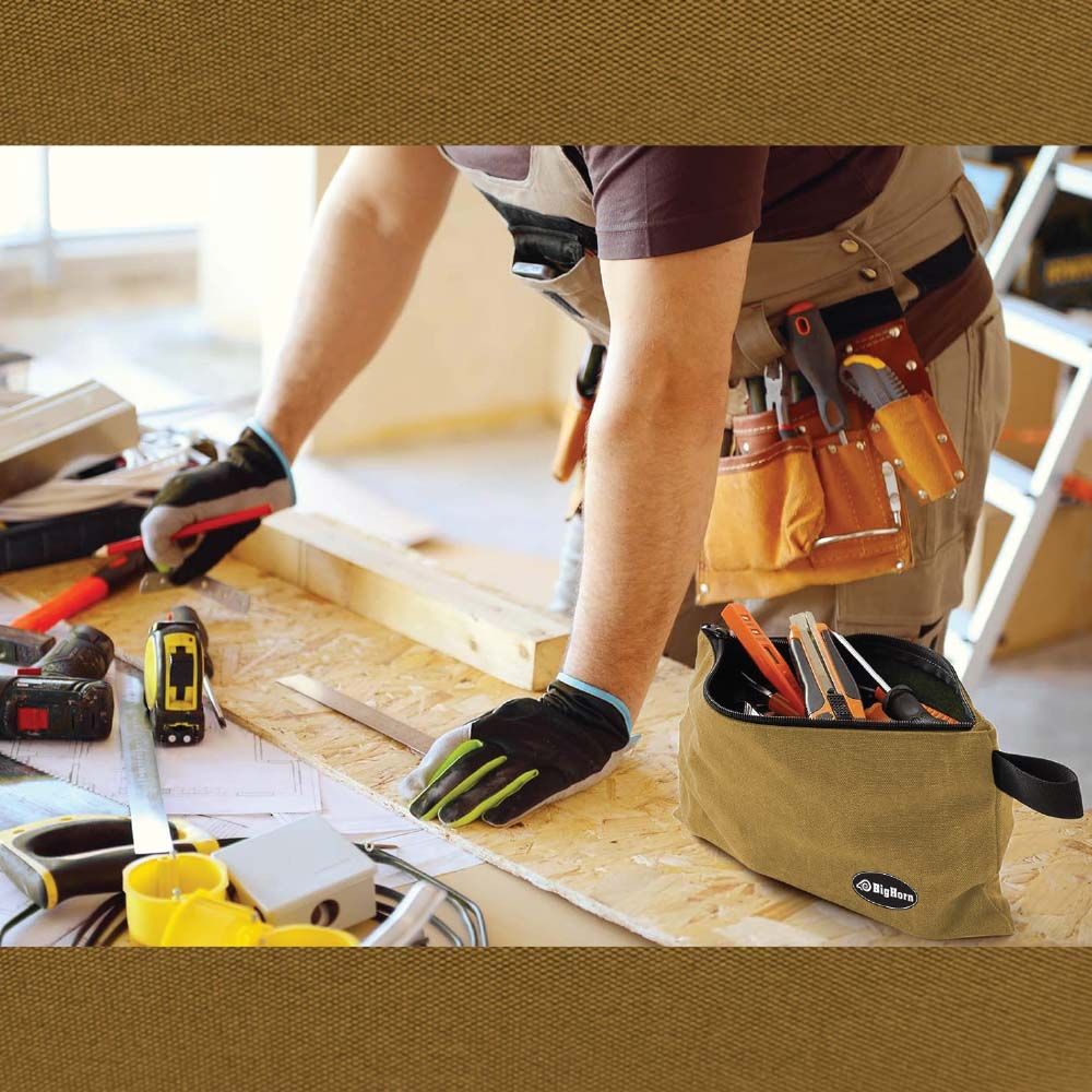 Heavy-Duty Oxford Canvas Tool Zipper Pouches Kit - 12-3/8" x 9" and 12" x 9-3/4"