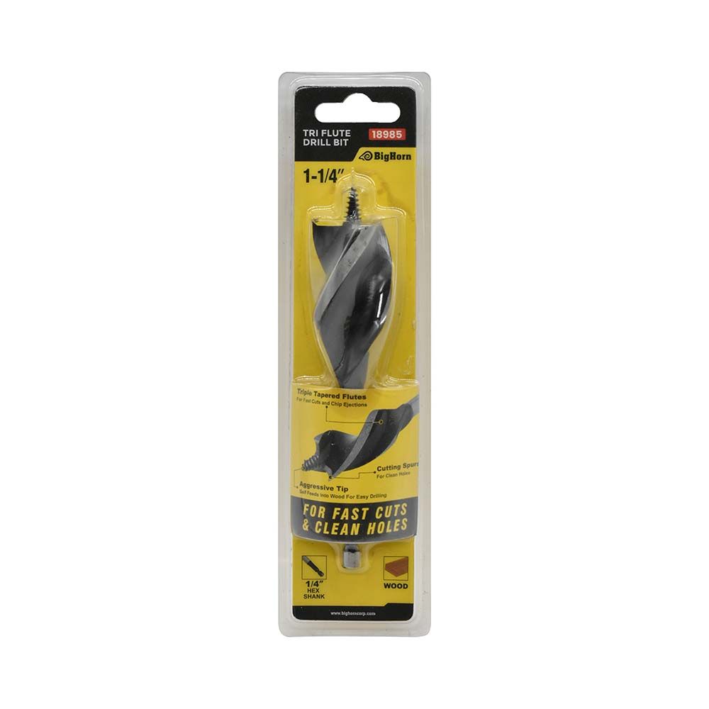 TurboBore Tri Flute Wood Drill Bit 1-1/4" X 6"
