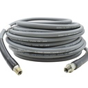 Pressure Washer Steel Braided Gray Rubber Hose – WP 4500 PSI - 3/8" x 100ft. - 3/8" MNPT Fixed & Swivel with Sleeve