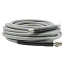Pressure Washer Steel Braided Gray Rubber Hose – WP 4500 PSI - 3/8" x 50ft. - 3/8" MNPT Fixed & Swivel with Sleeve