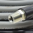 Pressure Washer Steel Braided Gray Rubber Hose – WP 4500 PSI - 3/8" x 50ft. - 3/8" MNPT Fixed & Swivel with Sleeve