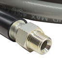 Pressure Washer Steel Braided Gray Rubber Hose – WP 4500 PSI - 3/8" x 50ft. - 3/8" MNPT Fixed & Swivel with Sleeve
