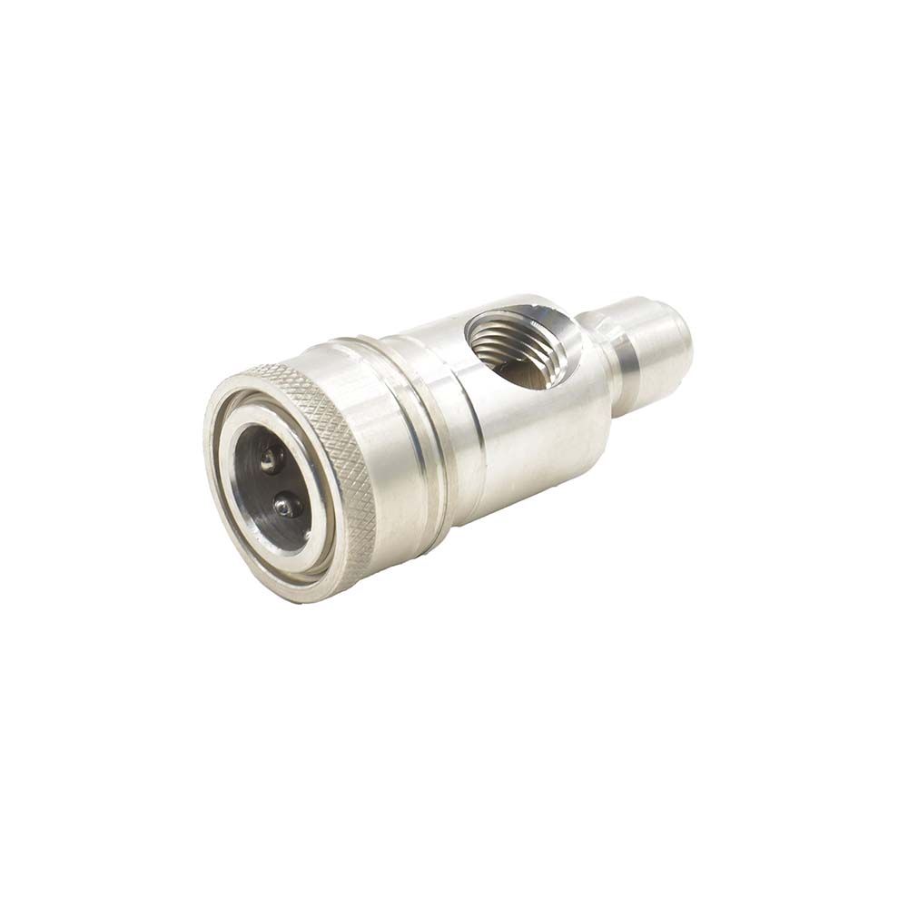 Pressure Washer Stainless Steel Gauge Coupler 3/8" Quick Connect x 3/8” Plug x 1/4" FNPT