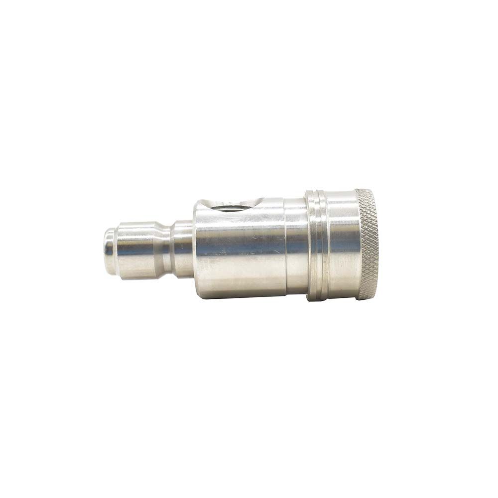 Pressure Washer Stainless Steel Gauge Coupler 3/8" Quick Connect x 3/8” Plug x 1/4" FNPT