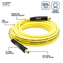 1/4" 25 ft Yellow Hybrid Polymer Hose (1/4" NPT)