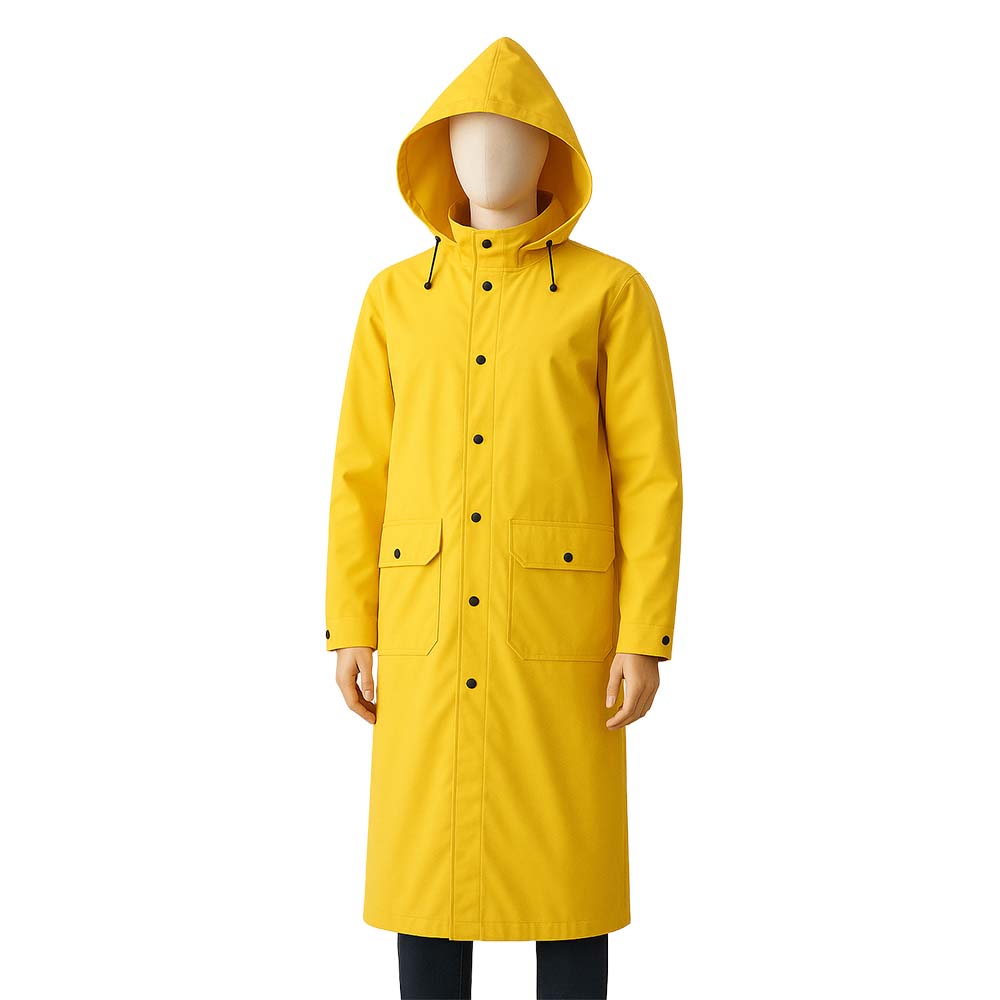PVC Rain Coat with Reflective Tape  - L - W02