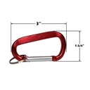 Mini Aluminum Carabiner Spring Clip Hook Keychain – 25 PACK - W03