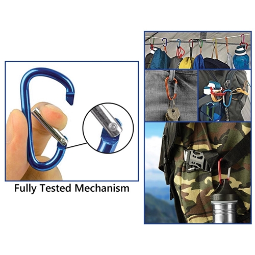 Mini Aluminum Carabiner Spring Clip Hook Keychain – 25 PACK - W04
